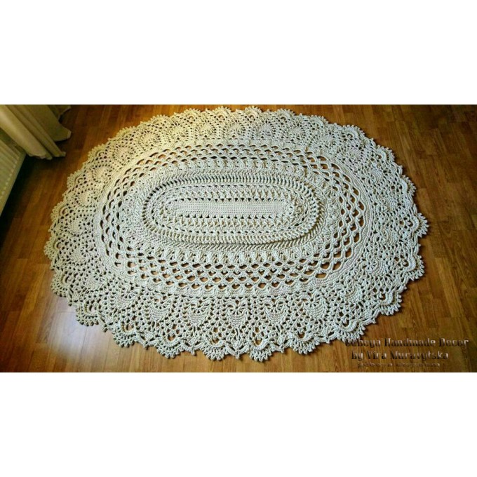 Crochet oval carpet MAY area nursery rug large rug