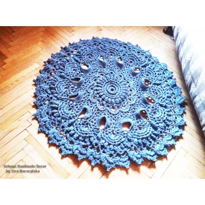 Debbie 3D crochet rug. Perfect bed side rug and doily lace. Floor qality rug