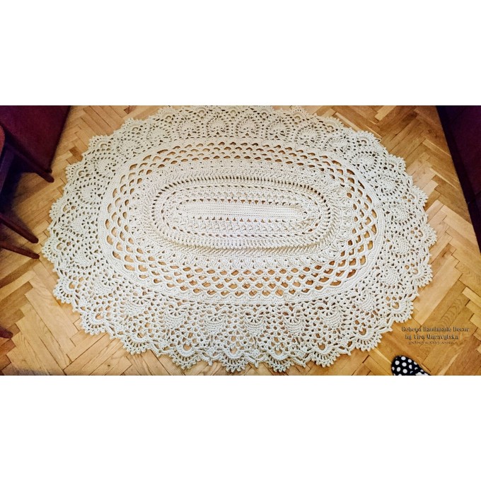 Crochet oval carpet MAY area nursery rug large rug