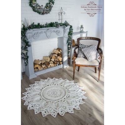 Ulita Crochet chunky rug - unique crochet gift cottage chic floor mat decor carpet