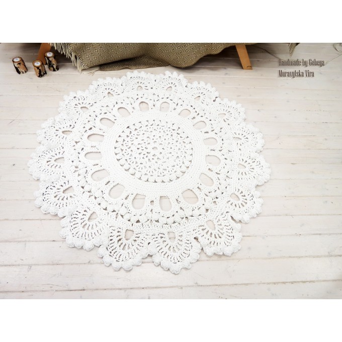 crochet	rug	floor mat carpet	white rug	round floor lace	baby rug	throw rug	circle rug	poliester carpet	3D rug	hooked rug	tapis	provance